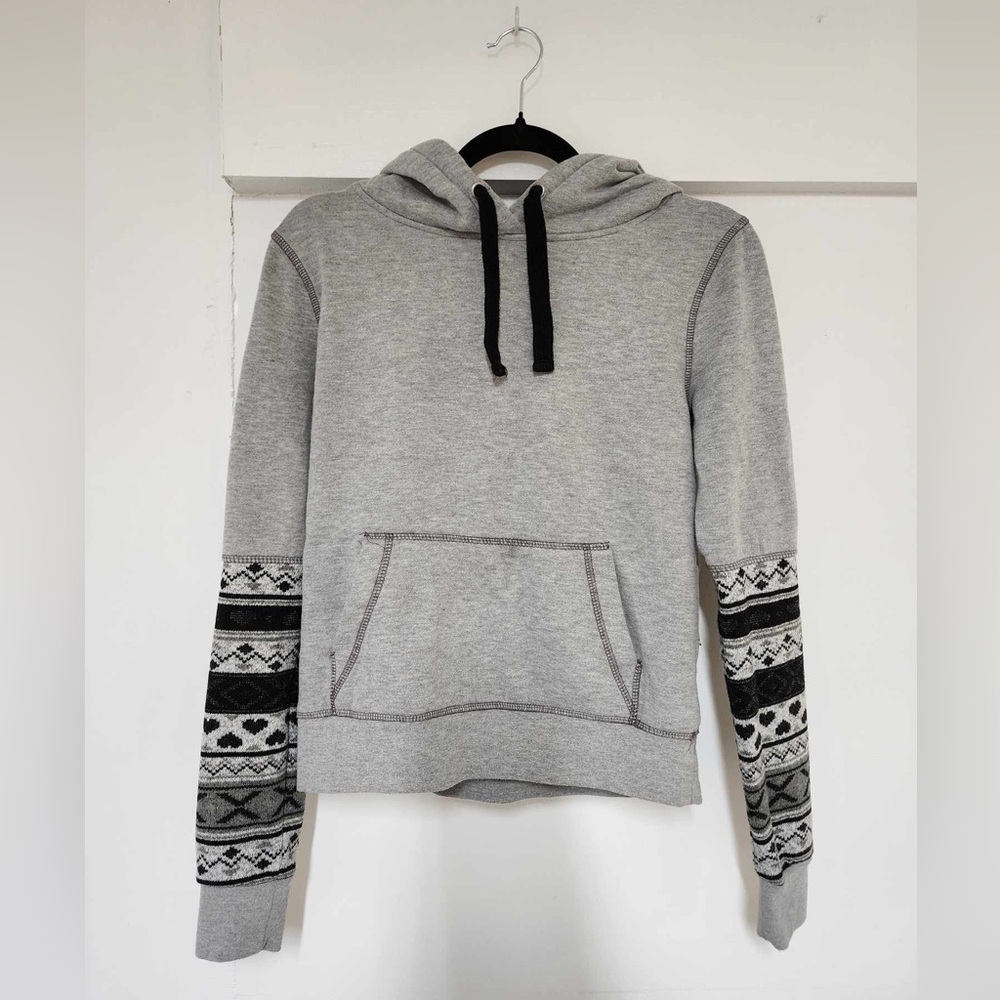 Cabin Fever Grey Hoodie With Knit Detailing